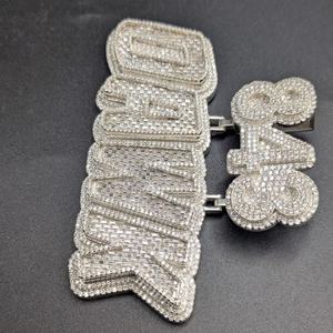 Iced Out 925 Sterling <b>Silver</b> Moissanite Letter <b>Charm</b> Baguette Cut Channel Setting Luxury Unisex Pendant - Product Image 5