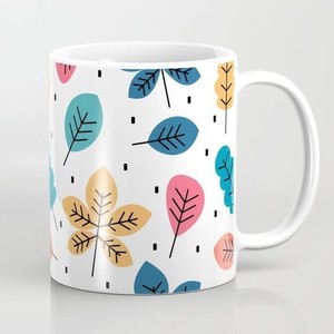 Taza de Café de Cerámica Pintada a Mano con Hojas Verdes, Acabado Brillante, Asa Resistente, Construcción Duradera, Perfecta para Té, Café, Hogar, Oficina, Regalo - Product Image 3