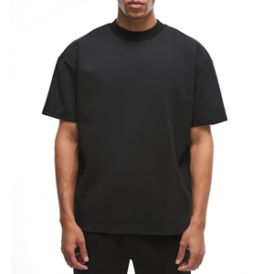 Camisetas de Alta Calidad 100% Algodón, Corte Holgado, Manga Corta, Color Sólido, Casuales, Antiarrugas, para Hombre, Color Negro, Precio Económico, OEM - Product Image 1