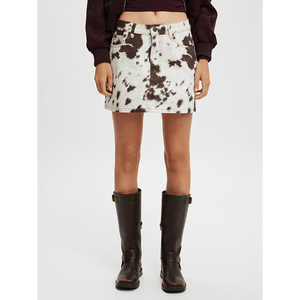 Falda Midi de Cuero Genuino con Pelo de Vaca para Mujer, Cintura Alta, Piel Auténtica con Pelo, Calidad Premium, Moda Urbana - Product Image 6