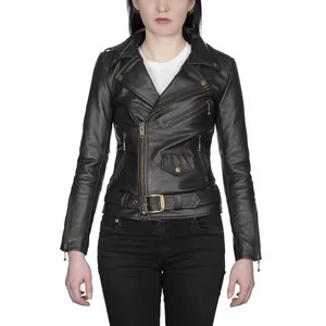 Chaqueta de Cuero Genuino para Mujer, Piel de Vaca, Reversible, Impermeable, con Cierre, Elegante, al por Mayor 2026 - Product Image 1