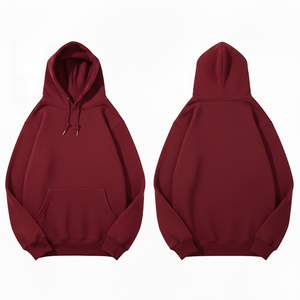 Sweat à capuche unisexe coupe ample en molleton 100% coton avec poche kangourou et cordon de serrage réglable, écologique, pour l'hiver - Product Image 3