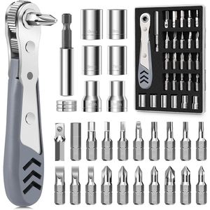Chiave a Cricchetto Mini 30-in-1 con Cacciavite Angolato a 36 Denti per Spazi Ristretti, Cacciavite a Basso Profilo - Product Image 1