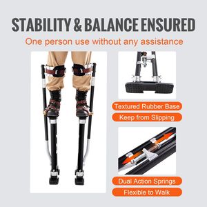 24FT to 40FT Adjustable <b>Aluminum</b> Drywall Stilts with Protective Knee Pads Durable Non-Slip <b>Work</b> <b>Platforms</b> - Product Image 3