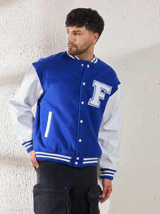Chaqueta Varsity de lana de nuevo diseño para hombre, con cierre de botones, bolsillos, cálida, estilo Letterman, universitaria, de béisbol, tipo bomber, para invierno. - Product Image 5