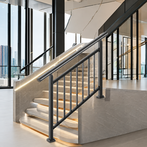 Modern Stainless <b>Steel</b> Stair <b>Railing</b> with Metal Handrail Luxury Indoor Staircase Guardrail Design - Product Image 1