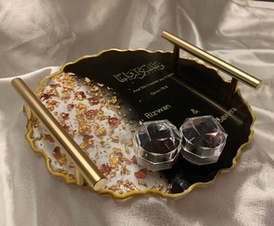 Resin Tray Elegant Handmade Minimalist Serving Tray for Home Tabletop <b>Kitchen</b> Use and Multipurpose Storage Use - Product Image 1