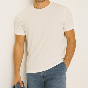 T-shirt pour homme en coton 100% à col rond, jersey tricoté, manches courtes, respirant, séchage rapide, streetwear uni - Product Image 4