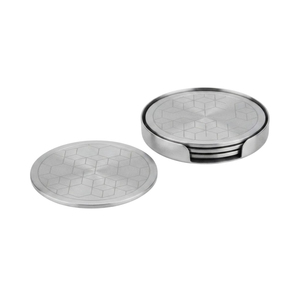 Antique Bronze Metal Drink Coasters Set of 4 Eco Friendly Round Hammered Copper <b>Table</b> <b>Protector</b> for Hotel Restaurant Bar Use - Product Image 2