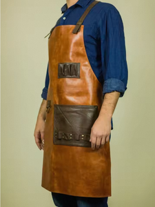 Men & Women High Quality Leather <b>Work</b> Restaurants Workshop <b>Apron</b> With Leather Pockets Kitchen Cooking <b>Apron</b> Barber BBQ - Product Image 4