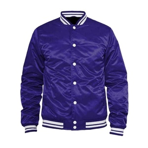 New Customized Logo Printed Outerwear <b>Bomber</b> <b>Jacket</b> For <b>Men</b> Street Wear Satin Button Waterproof <b>Varsity</b> College Baseball <b>Jacket</b> - Product Image 1