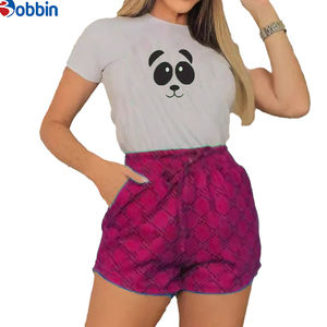 Ensemble 2 pièces tendance et très vendu : T-shirt court ajusté et short de sport décontracté style hip-hop, écologique, pour femme - Product Image 6