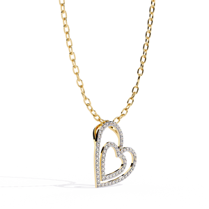 Collier pendentif en moissanite en forme de cœur, motif ajouré, avec breloque en diamant de laboratoire taille ronde, pour femme, cadeau, idéal pour les soirées - Product Image 3