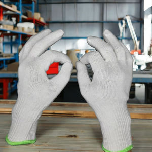 Gants de sécurité de travail blancs de haute qualité à usage général Flexible coton Polyester Durable toutes les tailles 12 paires poly-sac sans couture - Product Image 3