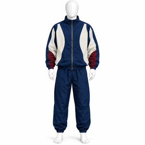 Ensemble survêtement coupe-vent pour homme en tissu tricoté polyester respirant et léger, style streetwear, avec logo frontal – Vente en gros - Product Image 6