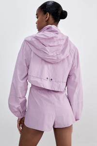 Veste coupe-vent en nylon et polyester pour femme, automne/hiver, réversible, imperméable, ensemble veste courte et short, haute qualité - Product Image 6