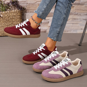 Women's Trendy Casual Flat Sneakers Non-Slip Lightweight German Trainer <b>Shoes</b> All Match Comfortable Retro Forrest Gump Runn - Product Image 2