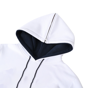 Sweat-shirt à capuche personnalisé Howard University blanc, coupe oversize et carrée, style fraternité, doublé polaire, color-block, pour la vente en gros - Product Image 5