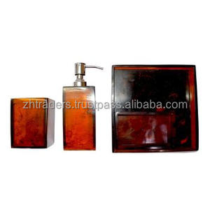 Ensemble de salle de bain en résine écologique de qualité supérieure pour la vanité, décoration d'intérieur, organisateur artistique 4 en 1, personnalisé, peint à la main - Product Image 5