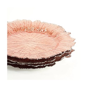 Assiette de service rose en forme de fleur pour table à manger, base décorative et assiette de service de luxe pour une présentation de table raffinée, provenant d'Inde. - Product Image 3