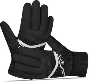 Guantes de Esquí de Invierno de Cuero Negro, con Pantalla Táctil, Resistentes al Viento, Impermeables, Antideslizantes, Térmicos, para Snowboard, Ciclismo, Uso Diario - Product Image 2