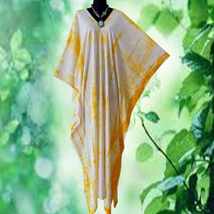 Vestido Maxi Kaftan de Rayón Teñido a Mano con Técnica Japonesa Shibori, Talla Grande, Corte Holgado, Estilo Boho para Mujer - Product Image 6