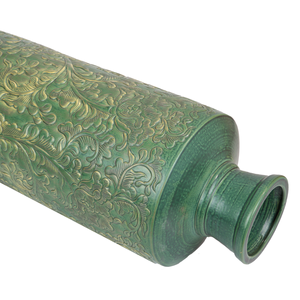 Traditional Floor <b>Vase</b> <b>Ceramic</b> <b>Vases</b> Bell Shape Big Imitative-antique <b>Ceramic</b> <b>Vase</b> with Brown Chrysanthemum Patterns Blue Glaze - Product Image 6