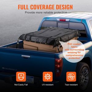 Rete da carico resistente 72 x 57 pollici per pianale camion, 4 cinghie regolabili, moschettoni, ganci rivestiti in gomma, accessorio chiave per il controllo del carico - Product Image 4