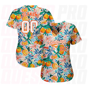 Maillot de baseball pour homme de qualité supérieure, léger, entièrement personnalisable, anti-plis, blanc et orange. - Product Image 2