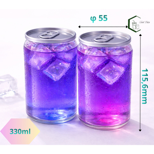 500ml PET Can <b>Bottle</b> Clear <b>Plastic</b> Cylinder Beverage Packaging with Seaming Rim OEM Vietnam Factory for Milk Tea Coffee Juice - Product Image 1