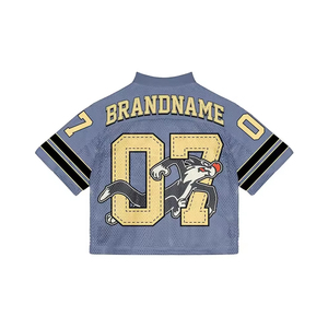 Maillot de football américain en mesh avec impression par sublimation personnalisée, streetwear tendance, maillot de football américain rétro unisexe - Product Image 3