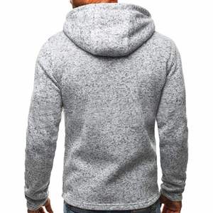 Sweat-shirt à capuche zippé pour homme, en maille chinée, avec poches zippées, vêtements de sport personnalisés pour la salle de sport et l'entraînement - Product Image 4