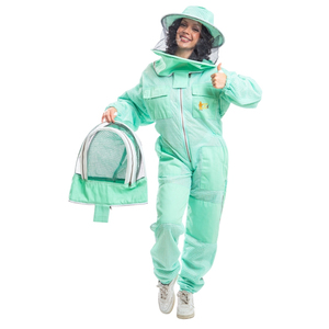 Combinaison d'apiculture à double voile, voile en maille ventilée à 3 couches et voile rond, poignets élastiques, plusieurs poches, avec options OEM ODM - Product Image 1