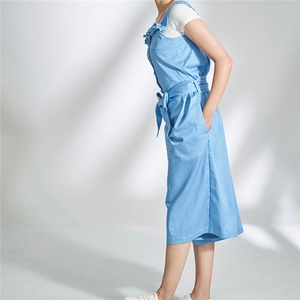ODM mujeres de cintura alta transpirable suelta pantorrilla longitud de algodón poliéster pantalones monos - Product Image 6