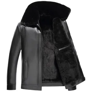 Chaqueta de Cuero Impermeable para Hombre, Talla Grande, Estilo Casual de Otoño, con Cuello Alto, Diseño Simple - Product Image 2