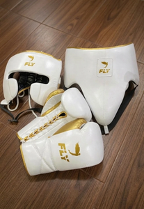 Fly Super Lace Real Leather Boxing Sparring Set with Customizable Colors Boxing Gloves <b>Head</b> Guard & Groin Guards Kit - Product Image 5