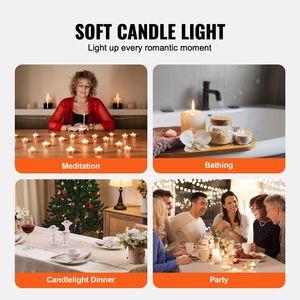 "200 Pack Unscented Tea Lights <b>Candles</b> 6.5 Hours Long Burning Smokeless Dripless Aluminum Cups Natural <b>Small</b> Size" - Product Image 6