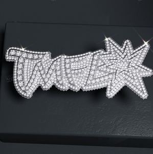 Personalizado Hip Hop 925 Starling Plata 3 Dedo Anillo Vvs Moissanite Diamante Fency Forma Anillo de los hombres - Product Image 3