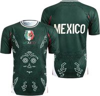 Camiseta de Fútbol Personalizada del Equipo Estadounidense USA, Manga Corta, Cuello en V, Secado Rápido, Transpirable, 100% Poliéster, Impresión Digital de la Bandera, Unisex