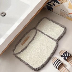 Tapis de bain fantaisie en chenille 100 % coton de haute qualité, antidérapant, imprimé floqué, pour usage domestique - Product Image 2