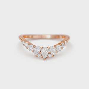 Anillo de Boda Curvo con Diamante Cultivado en Laboratorio, Oro Sólido de 14K, Diseño Contorneado, 0.53 Quilates, Claridad VS+, Baño de Rodio - Product Image 3