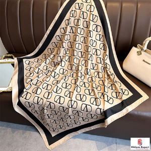 Écharpe longue de luxe personnalisée imprimée, tissu doux, marque blanche, fabricant de textiles OEM ODM, fournisseur de mode à marque privée - Product Image 6