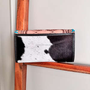 Cartera de mano tallada a mano con patrón occidental, Cartera de piel de vaca de cuero genuino elegante, carteras de cuero occidental de usos múltiples - Product Image 4