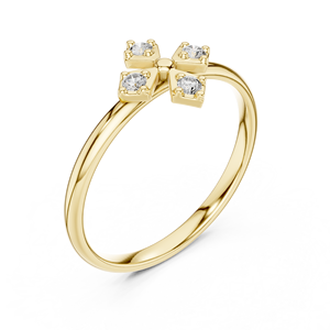 Anillo de oro macizo de 14k para mujer, con diamante de corte redondo minimalista inspirado en un brújula, ideal para regalo, compromiso, aniversario o boda. - Product Image 3