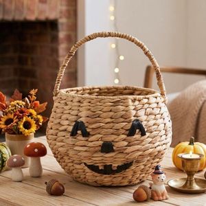 Panier tressé artisanal en jacinthe d'eau pour Halloween et Noël, panier à bonbons pour la fête de la Toussaint, panier cadeau de fêtes, vente en gros - Product Image 6