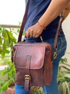 Bolso de mano de cuero de cabra con estilo Vintage para mujer, bolso de compras, bolso de cuero elegante, bolsos hechos a mano de cuero Real - Product Image 3