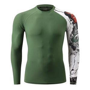 Custom OEM Unisex Rashguard Sublimation UV Protection Spandex Blend <b>Compression</b> Breathable Polyester Wholesale Made OEM OEM - Product Image 6
