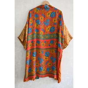 Robe Kimono Longue de Luxe en Soie Patchwork pour Femme, Style Bohème, Respirante, Grande Taille, Vêtement de Nuit, Coupe Classique - Product Image 5