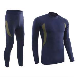 Customized Logo Fitted <b>Compression</b> <b>Men's</b> Fitness Suits / Wholesale <b>Men</b> Exercise Workout <b>Tight</b> Leggings With Shirts Sets - Product Image 1