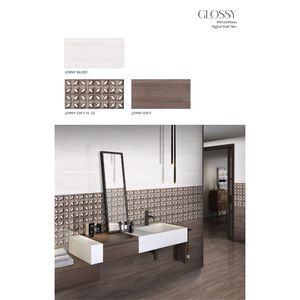 Azulejo cerámico blanco brillante de 300x600 mm, revestimiento de pared minimalista para interiores de oficinas modernas y edificios comerciales de primera calidad - Product Image 1